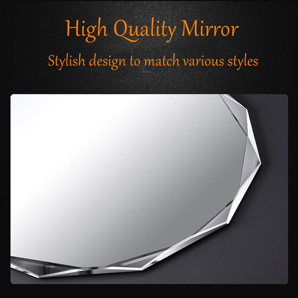 Frameless Beveled Bathroom Wall Mirror, 24 x 36 Inch