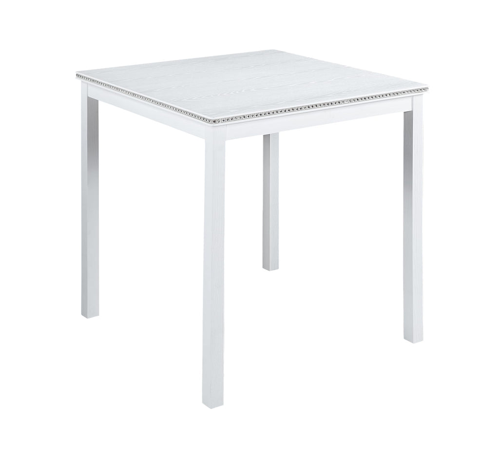 Square Dining Table for 4, Farmhouse Wood Counter Height Kitchen Table for Small Space, No Included Chairs, White