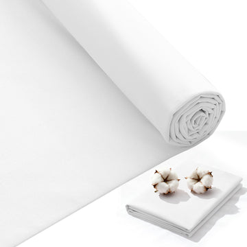 100% Cotton Fabric by the Yard, 63" x 3 Yard White Muslin Fabric Cloth