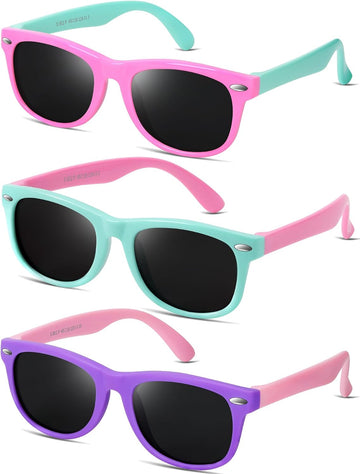 Kids Polarized Sunglasses for Girls Boys UV Protection Sun Glasses Flexible Rubber TPEE Shades for Children