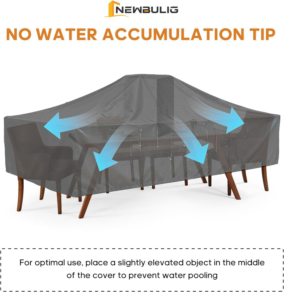Patio Furniture Covers Waterproof 108"L x 82"W x 28"H, Black | Heavy-Duty 600D All-Weather Outdoor Furniture Cover