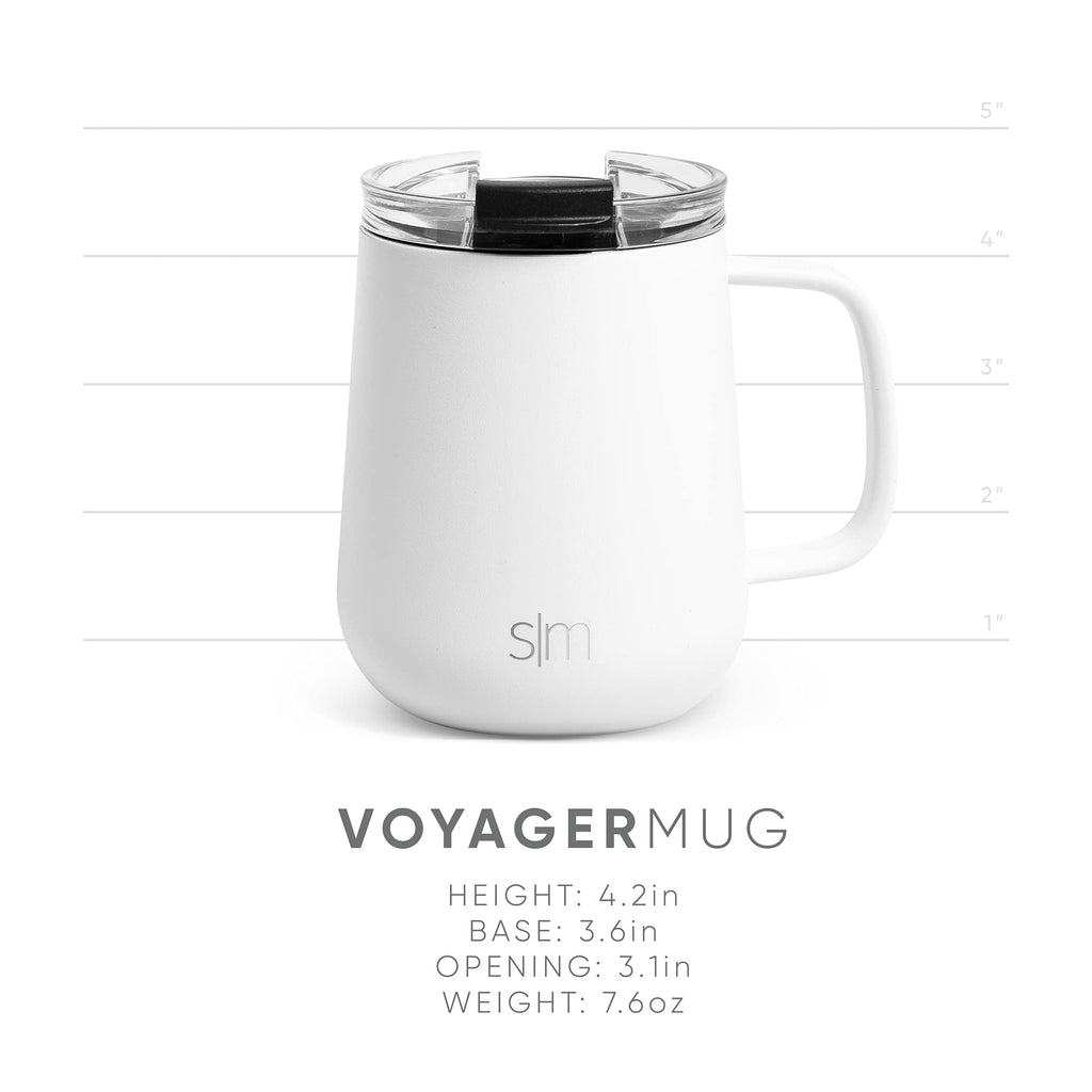 Travel Coffee Mug with Lid and Handle | Reusable Insulated Stainless Steel Coffee Tumbler Tea Cup | Gifts for Women