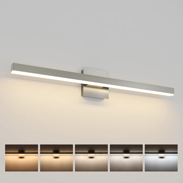 Brushed Nickel Vanity Light Lighting Fixtures Over Mirror Modern Bath Vanity Lights Bar 5CCT Diammable Bathroom