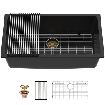 33 Inch Black Granite Composite Undermount