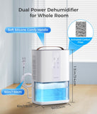 Large Dehumidifiers for Home, 96oz Dehumidifier for Bathroom with Auto Shut-off Auto Defrost