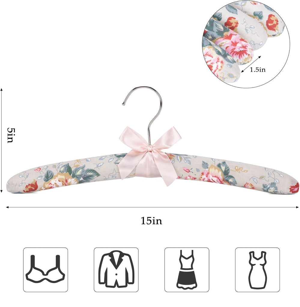 Anti-Slip Satin Padded Clothes Hangers with Rotatable Hooks No Shoulder Bump for Women Heavy Sweaters, Coats, Suits