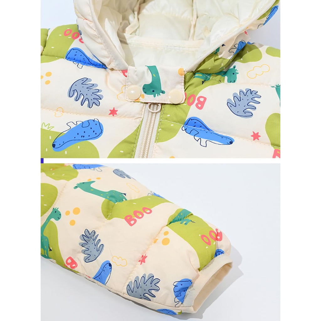 Baby Winter Hooded Down Jacket Boys Girls Light Warm Puffer Coats Toddler Bear Ears Zipper Up Down Coats Outwear