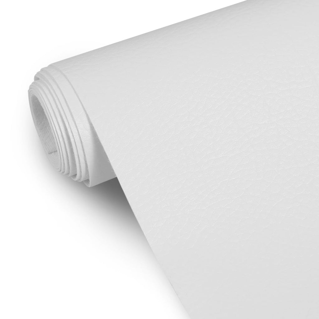 Faux Leather 0.7mm Upholstery Fabric by the Yard 15 Yard White