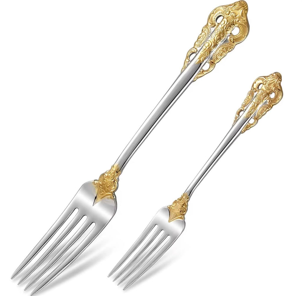 20-Piece Flatware Set for 4, Gold & Silver, 18/10 Stainless Steel
