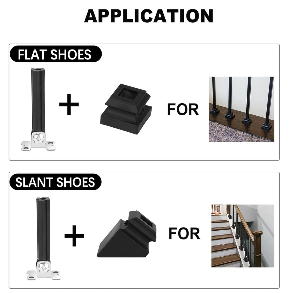 50-Pack Baluster Slant Shoes with Screws- Aluminum