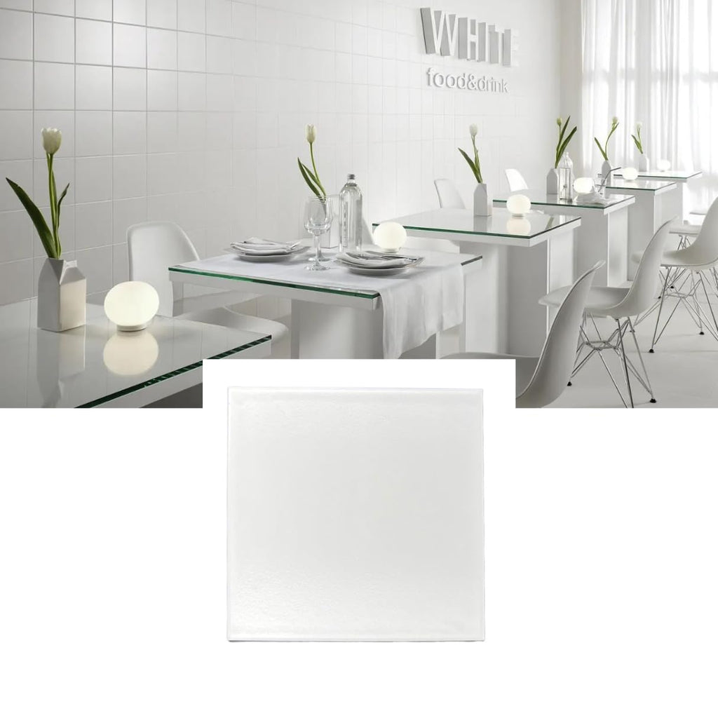 12x12 White Semi-Matte Porcelain Floor & Wall Tile - 11 Pieces