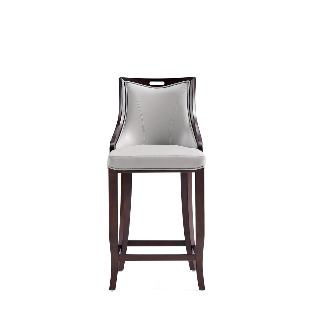 Emperor Vegan Leather Bar Stools with Backrest, Foam Padding and Solid Beech Wood Frame, Fully Assembled Upholstered