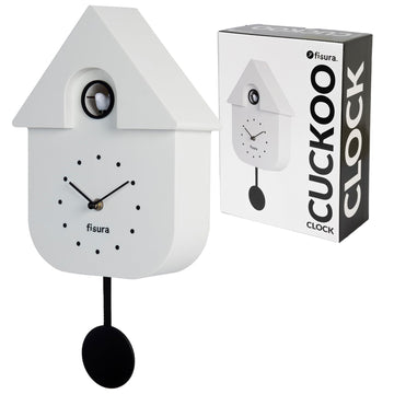 Cuckoo Wall Clock Decor, White & Black