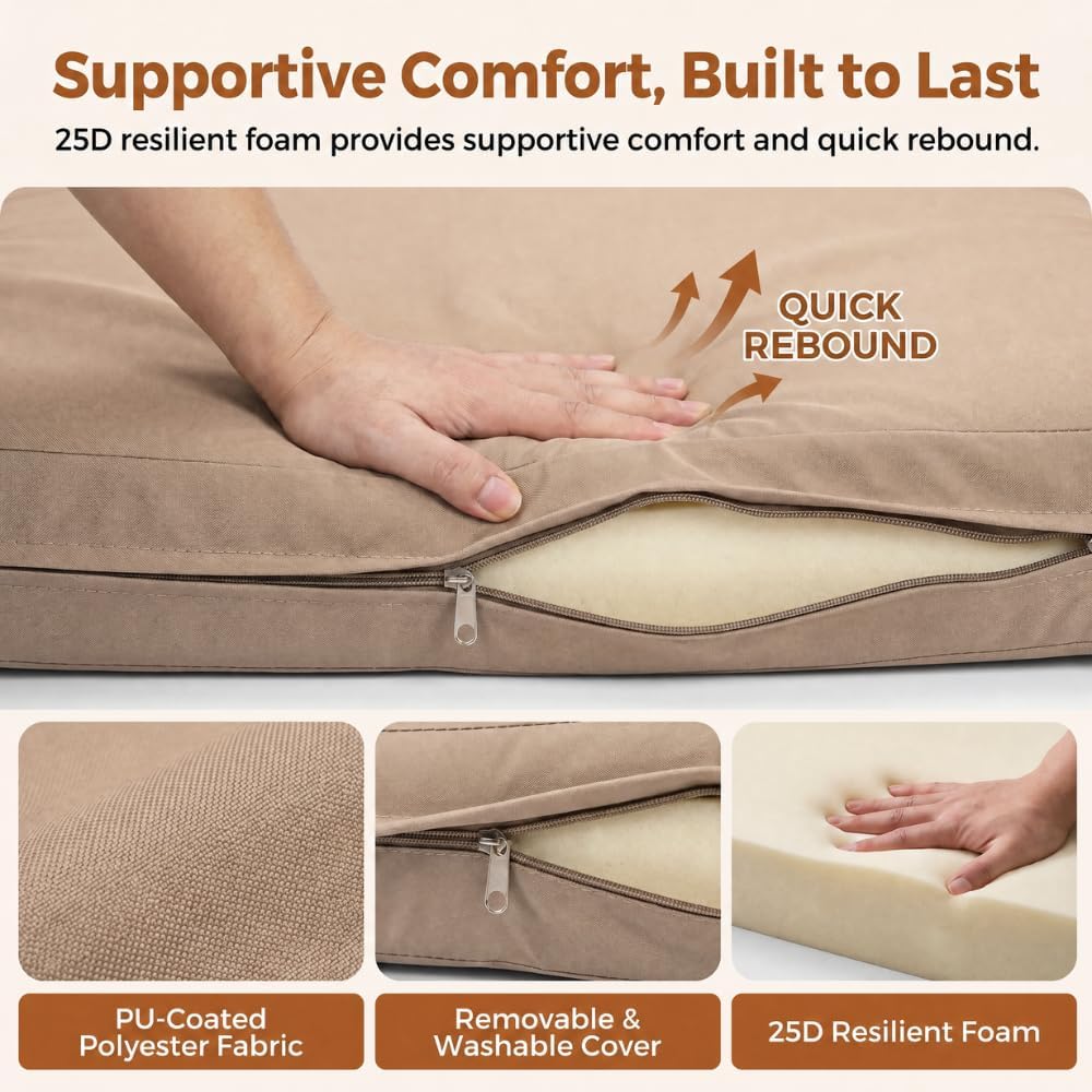 25.6" x 25.6" Outdoor Cushions Replacement Furniture, Deep Wide Seat Back Cushions Conversation Set, Splash-Proof &