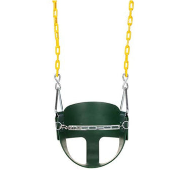 High Back Half Bucket Toddler Swing Seat, Green