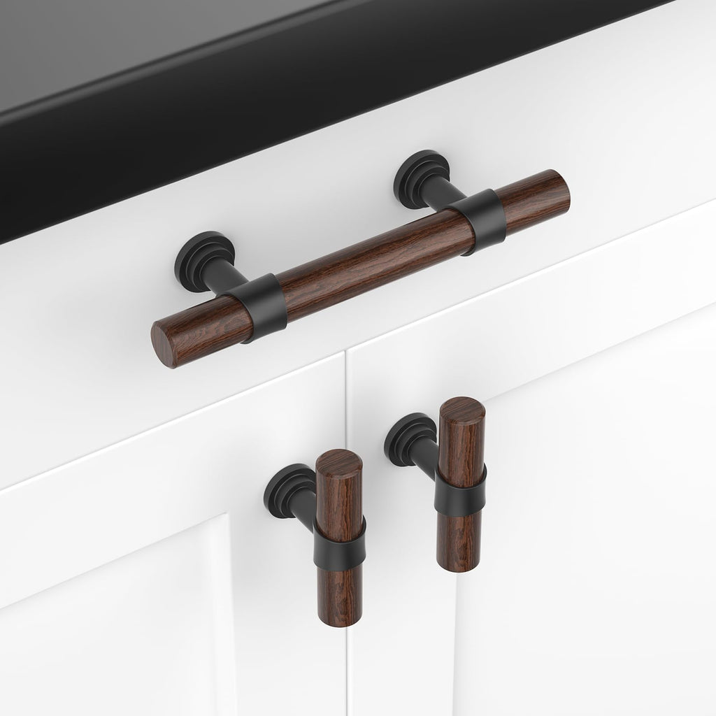 10 Pack 3 Inch Hole Center Wood Cabinet Pulls Black Cabinet Handles