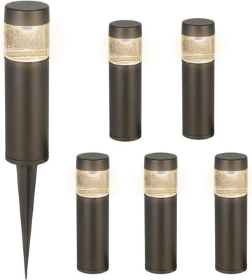 Low Voltage Landscape Lights, LED Outdoor Bollard Pathway Lights | Aluminum Construction, Waterproof Round Landscape
