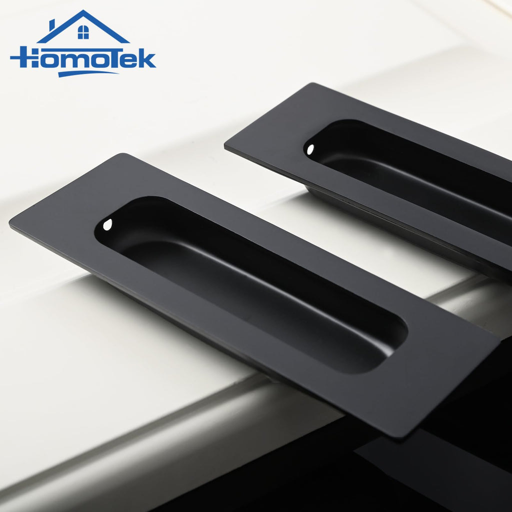 4 Pack 120mm Flush Sliding Closet Door Pulls, Recessed Finger Pulls for Sliding Barn Bypass Door Handles, Cabinet