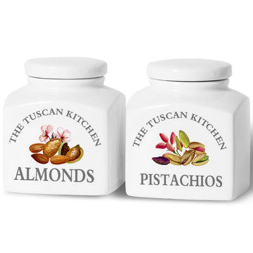 Canisters Ceramic Containers, Food Storage Jar with Airtight Lids, 17 oz Containers Jar for Pistachios and Almonds