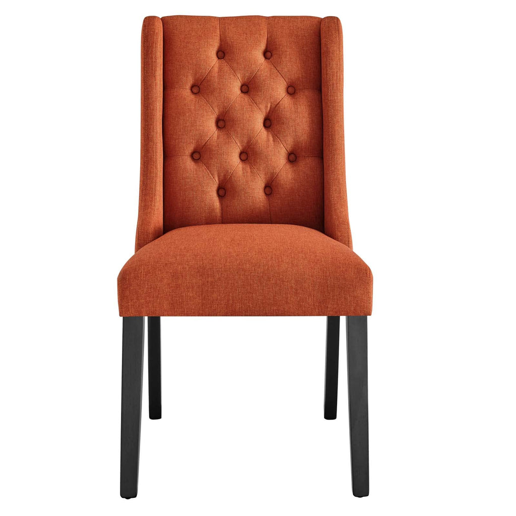 Baronet Button-Tufted Fabric Parsons Dining Chair in Orange