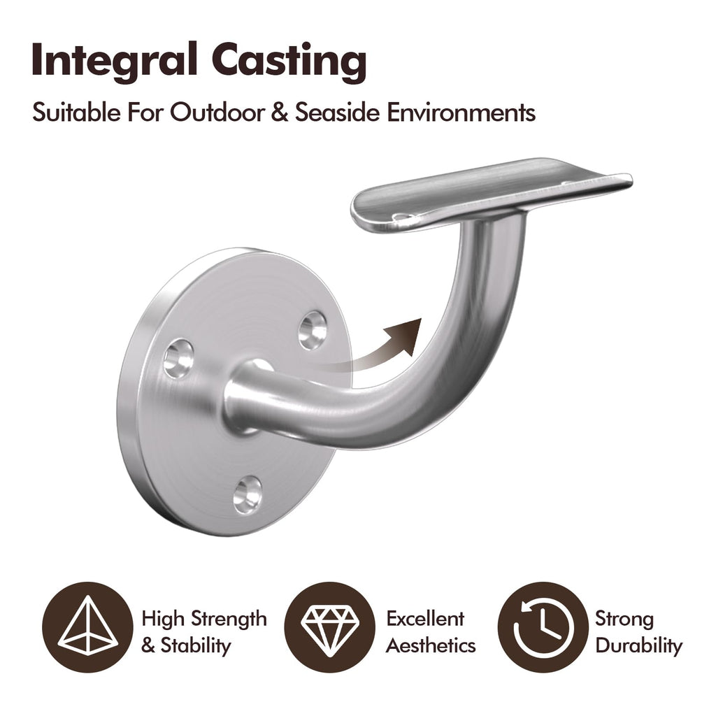 Stair Railing Bracket, 4 Pack Stainless Steel 316 Wall Mount Handrail Bracket Stair Railing for 1-11/16 inch (42.4mm)