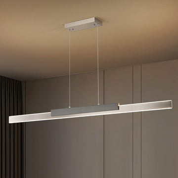 LED Linear Pendant Light 57in Brushed Nickel Island Light Dimmable