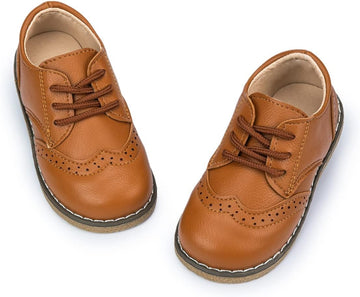 Toddler Boys Girls Dress Shoes Little Kid Oxford Shoes Wedding Church Dress Shoes PU Leather Lace Up School Uniform