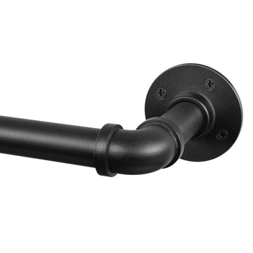 1" Wrap Around Blackout Curtain Rod, 72-144 Inch, Black
