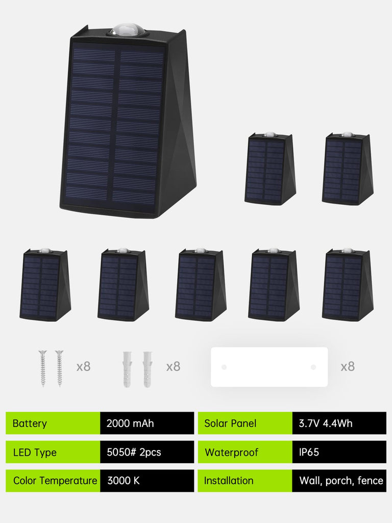 Solar Wall Lights Outdoor Waterproof Sconce for Outside, Garage, Fence