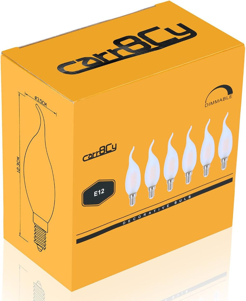 Candelabra LED Bulbs 2700K 40w Equivalent Improve Flame tip Frosted Glass E12 Base Warm White Decoration E12 LED Bulb