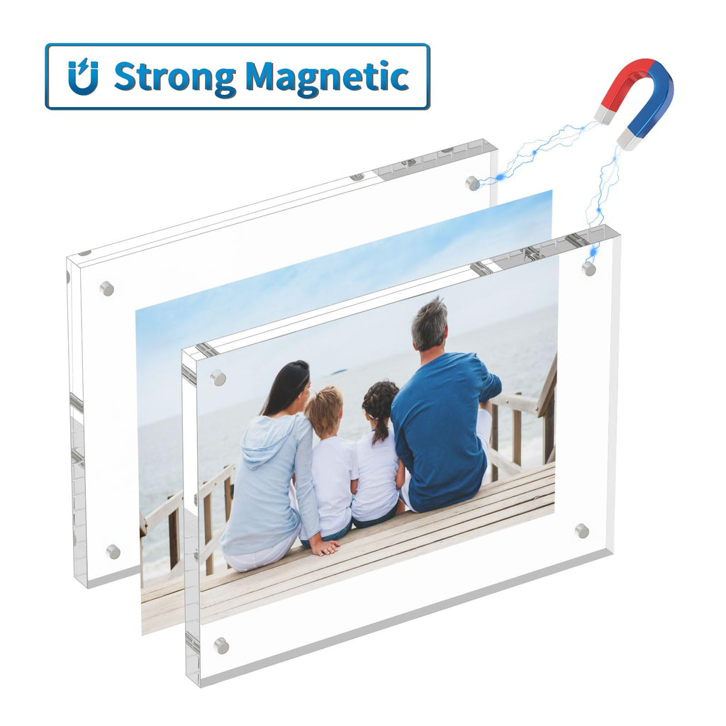 5x7 Acrylic Picture Frames 3 Pack, Clear Picture Frames, 20% Thicker