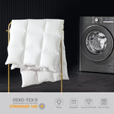 Feather Down Fiber Comforter King, All Season White Down Feather Duvet Insert