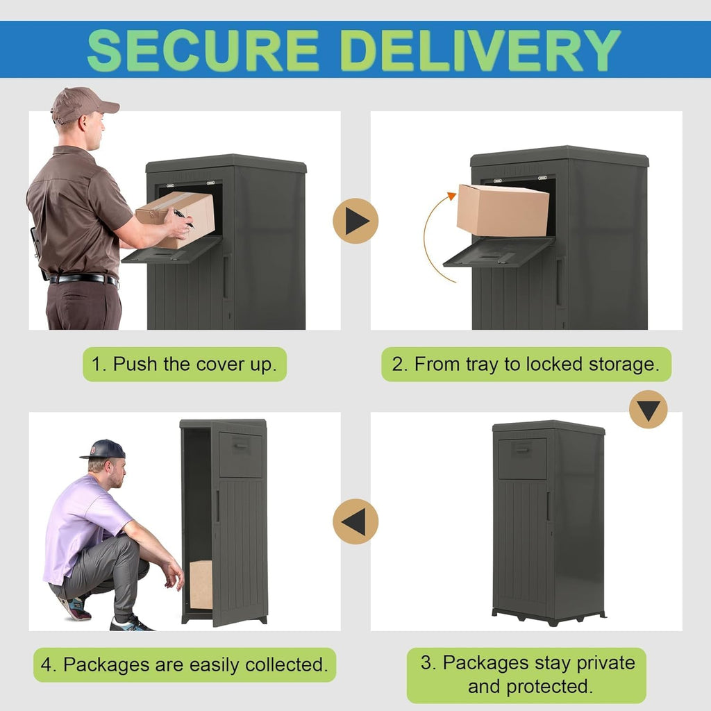 Package Delivery Box Box with Top Drop Chute for Packages