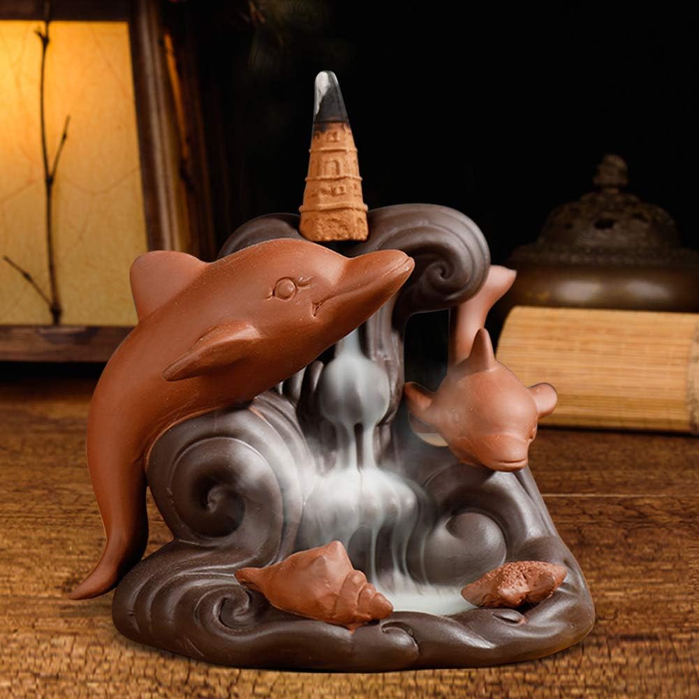 Backflow Incense Burner Waterfall Incense Burner Backflow Incense Burner Dolphin Ornament Backflow Incense Burner