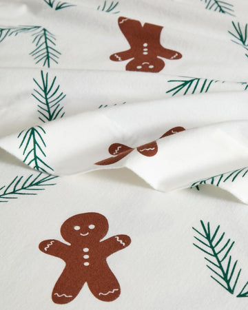 CGK 100% Cotton Christmas Flannel Bed Sheet Set - Queen Size, Ginger