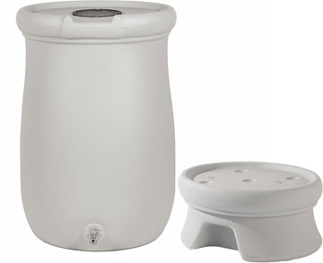 Fernway Rain Barrel Stand, Adds 11" Height to 50 Gallon Outdoor Water Conservation Container, Gray