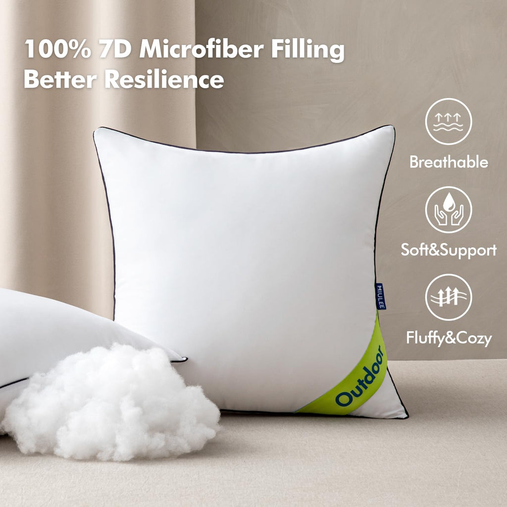 18x18 Outdoor Pillows Pack 4 Waterproof Pillow Inserts