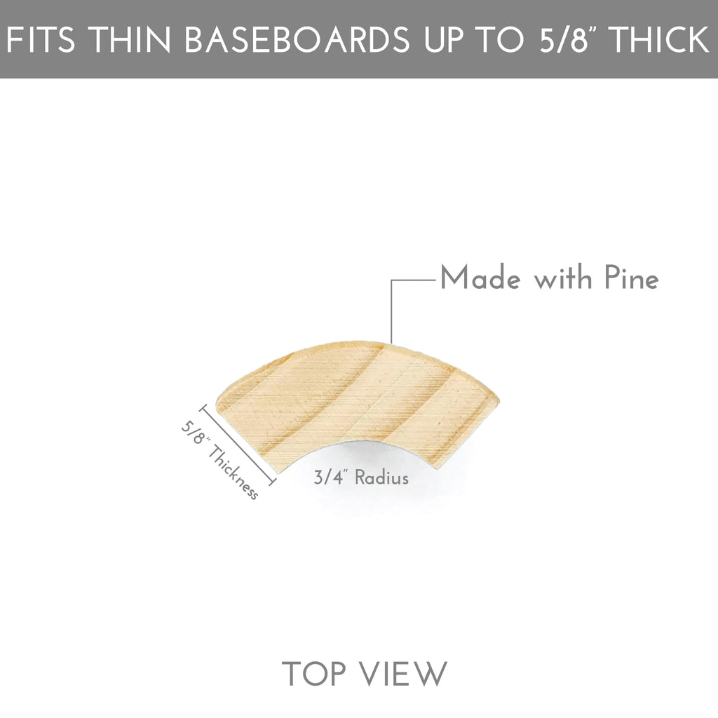 5.5" x 5/8" Rounded Outside Bullnose Corner Baseboard Trim Block. (6)