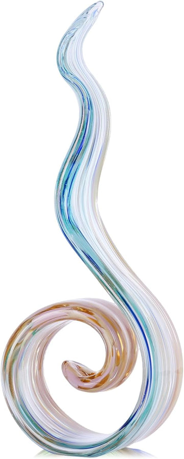 11.4" Tall Hand-Blown Glass Sculpture Murano-Style Sculpture Art Ornament Statue Figurines Home Decor Accent Piece