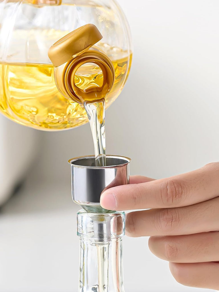 Olive Oil Dispenser Bottle,17oz Clear Glass Cooking Oil and Vinegar Dispenser Set, Coffee Syrup Dispenser - Set of 2