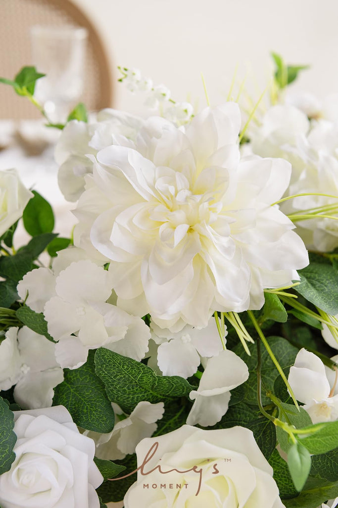 Lily White Artificial Flower Garland Wedding Arch 9 FT