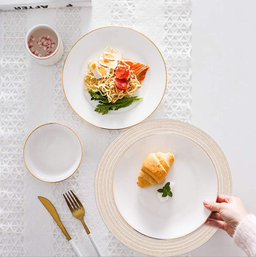 Inch Round Placemats Heat-Resistant Stain Resistant Anti-Skid Washable Polyproplene Table Mats Placemats (Beige - Set of 6