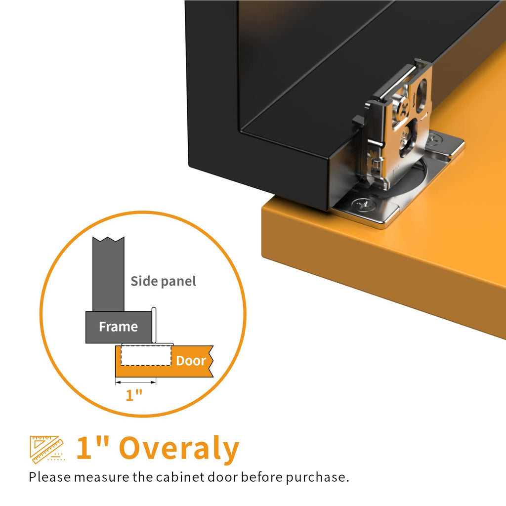 2 Pack 1" Overlay 3D Soft Close Concealed Hinge for Face Frame Door, Smooth Slow Self Closing Hinges, Satin Nickel