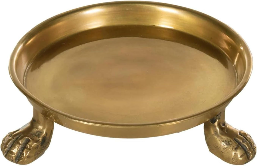 Round Clawfoot Dish - by Home Collection - Gold - Decor, Candles, Jewelry, Perfume, Cosmetics, and Coffee Table