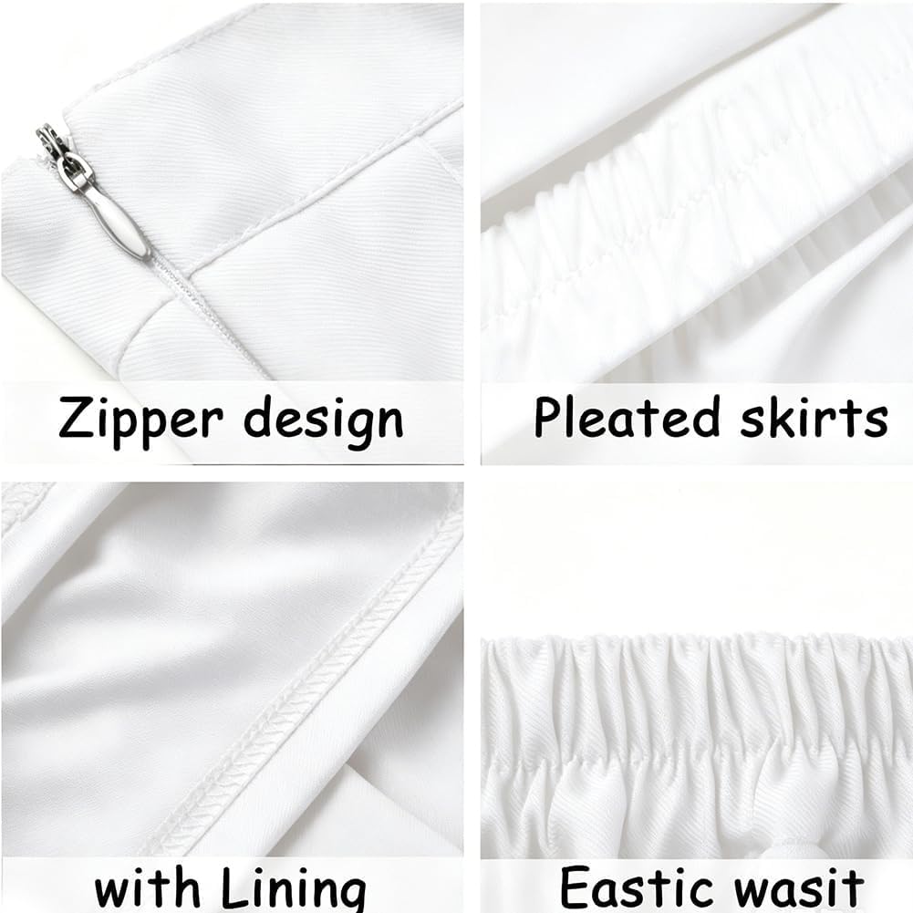 Pleated Skirt with Skorts Kids Athletic Tennis Skirts School Uniform