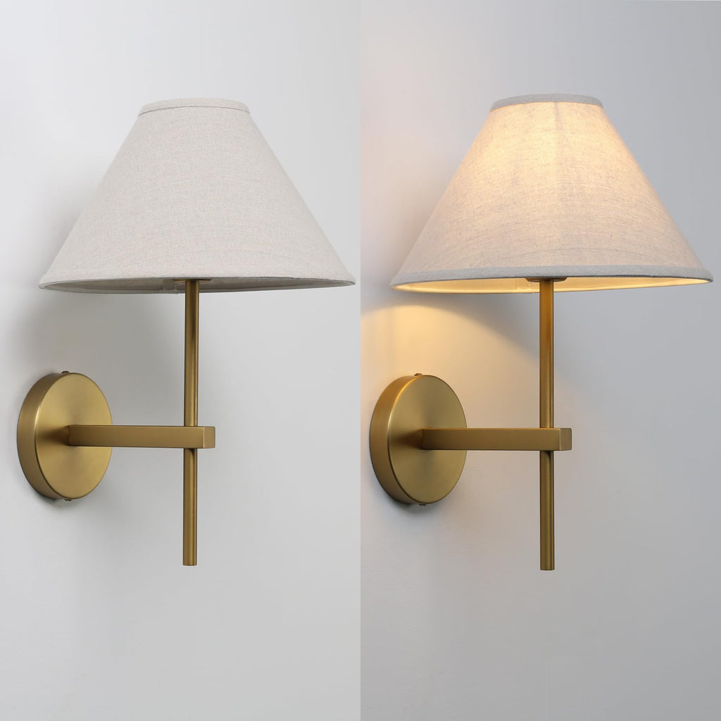 Modern Linen Wall Sconce Hardwired