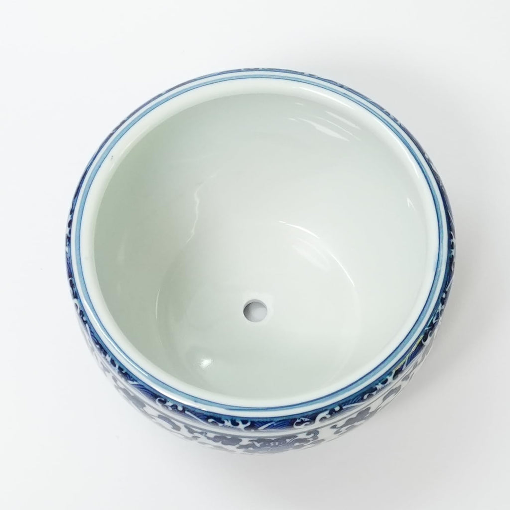 Blue and White Chinoiserie Planter, Blue and White Flower Pot for Indoor Plants, Oriental Pots for Plants, Oriental