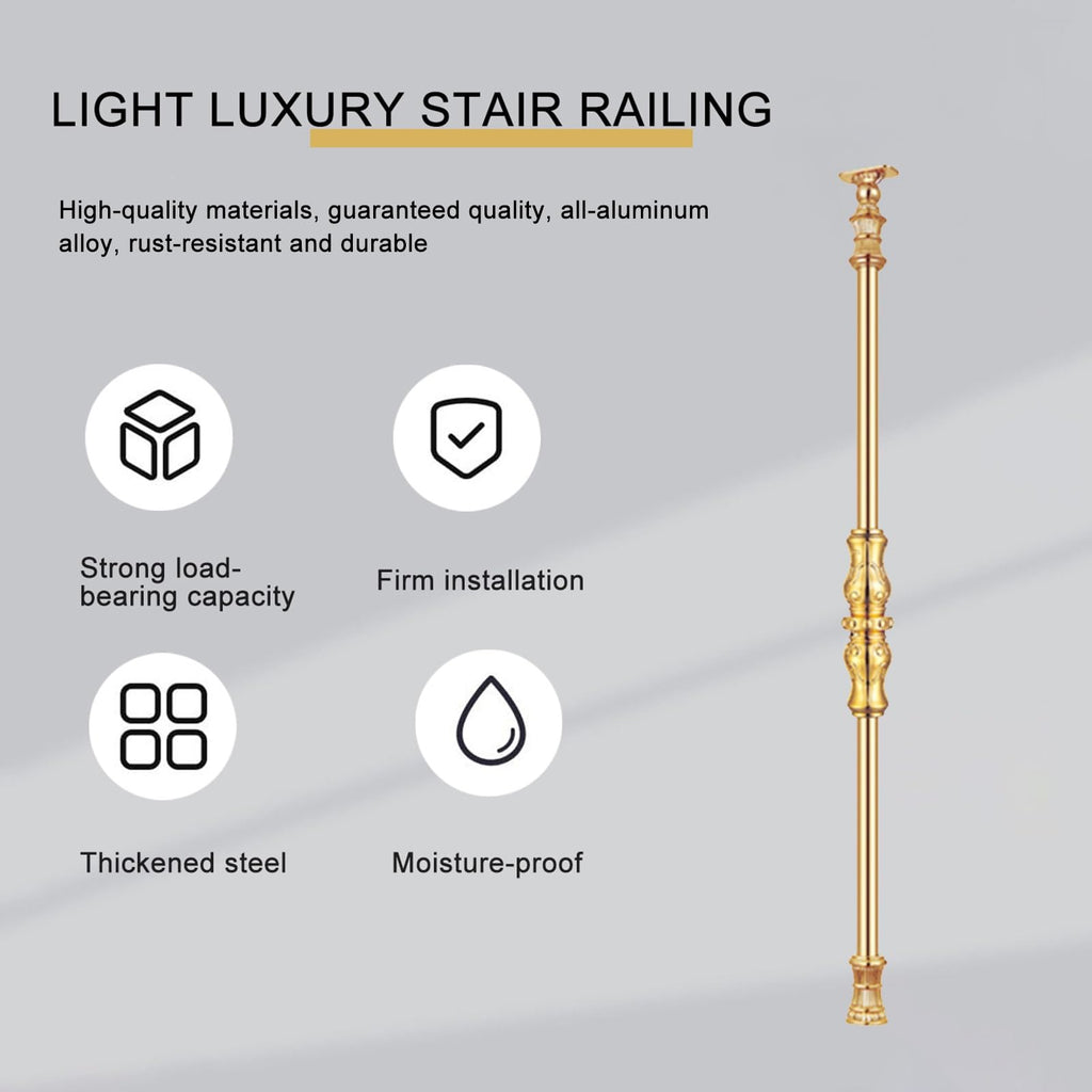 Steel Stair Baluster Posts, 180° Adjustable Metal Railing Stair Post, 35.4" Height Railing Spindles for Deck, Balcony