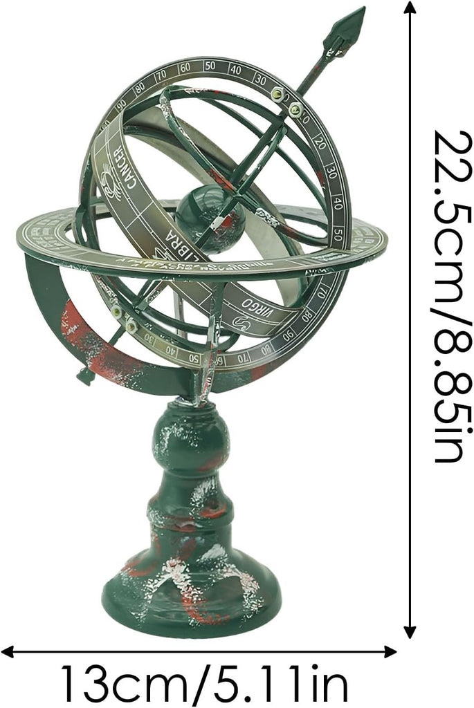 Armillary Sphere, Metal Globe Decor, The Metal Globe Decoration Features Dust-Proof and Waterproof Design That can