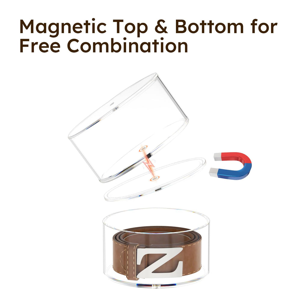 Acrylic Belt Storage Organizer For Closet 4-Layer Stackable Belt Box